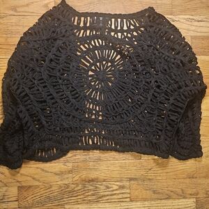 Etoile black hand beaded bolero jacket with 3/4 sleeves.